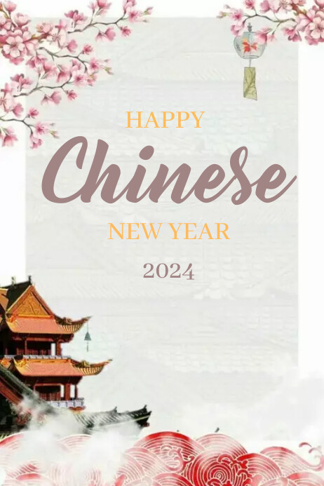 White Chinese New Year Posters Template | PosterMyWall