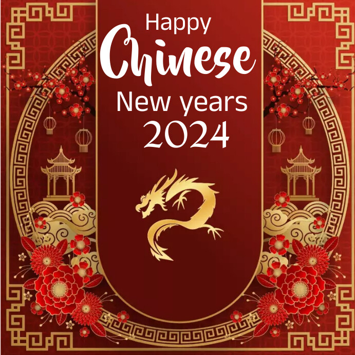 Happy Chinese New years online Greeting cards Message Instagram template