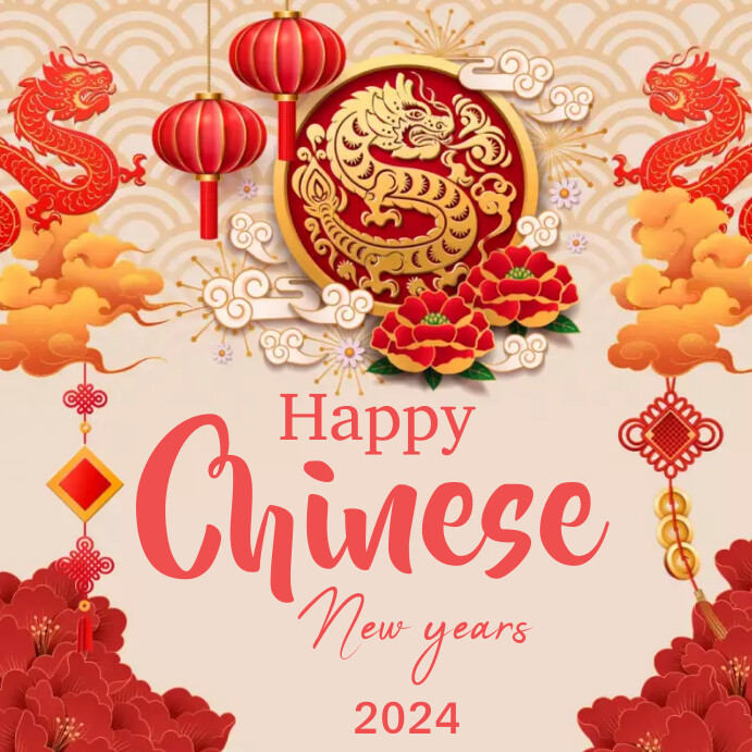 Happy Chinese New years online Greeting cards Message Instagram template