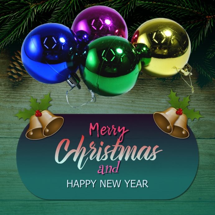 Happy Christmas and new year Wishes template | PosterMyWall