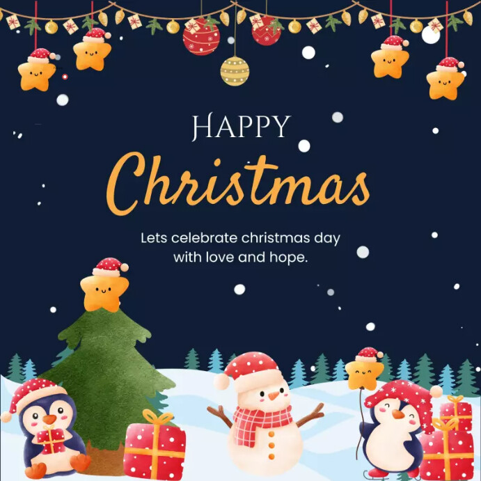 happy christmas Instagram Post template