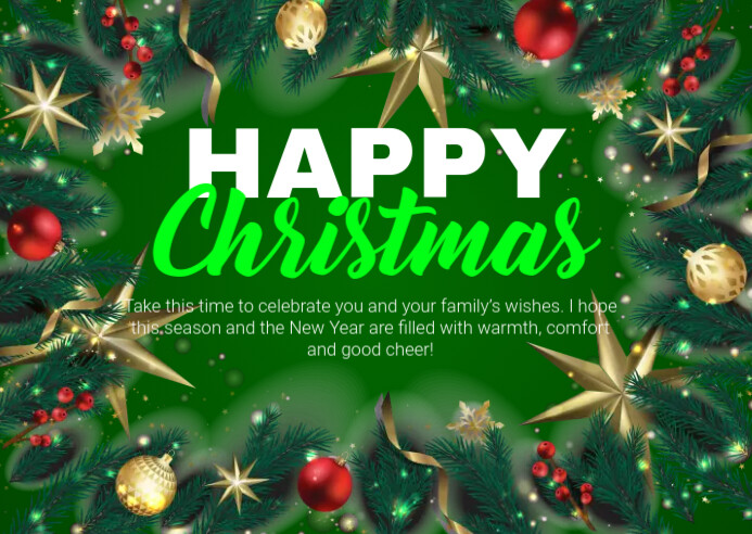 Happy Christmas Post Card 明信片 template