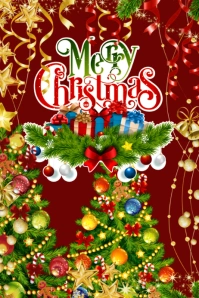 happy christmas poster template