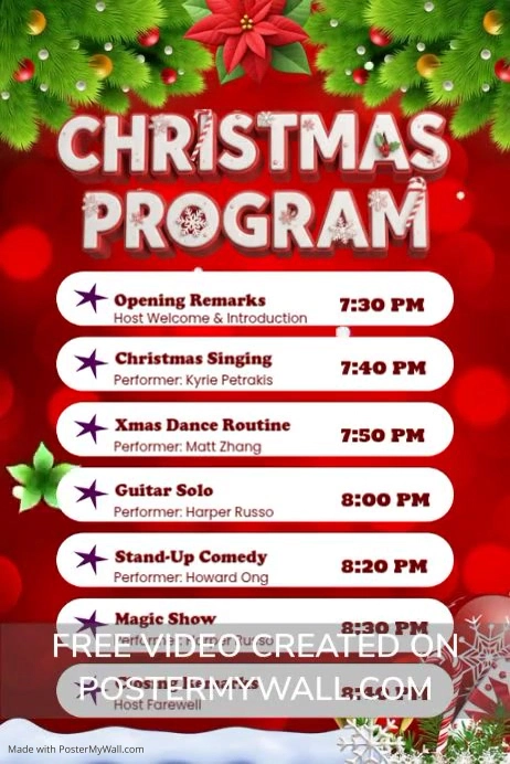 Happy Christmas Program Ads Template | PosterMyWall