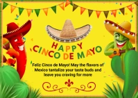Happy Cinco De Mayo Greeting Card Postcard template