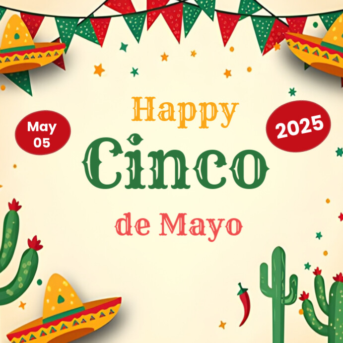 Happy Cinco De Mayo Instagram Post template