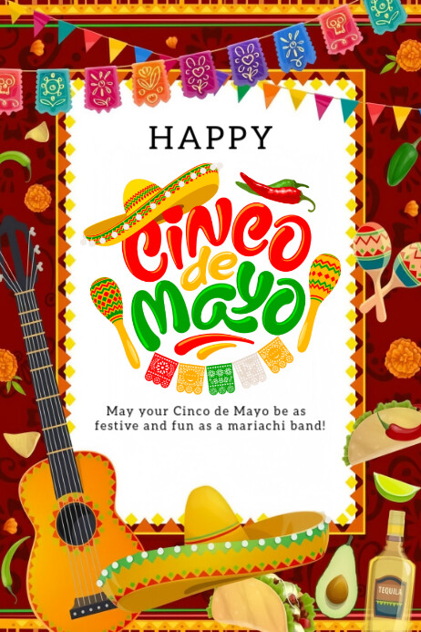 Happy cinco de mayo poster 2025 template