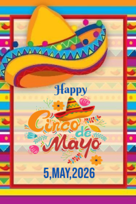 Orange Cinco de Mayo Celebration Poster Template