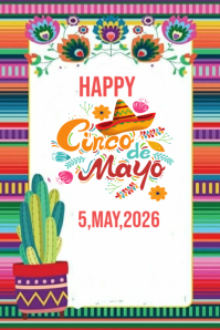 Hvid Cinco de Mayo Celebration Plakat Template