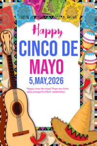 Branco Cinco de Mayo Celebration Poster Template
