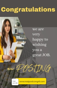 Happy congratulations for jobs 2025 Media Página Ancho template