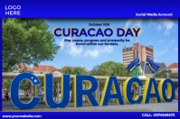 Happy Curacao Day Flag template