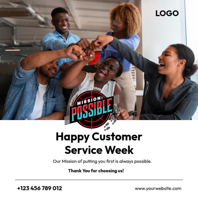 Happy Customer Service Week Template | PosterMyWall