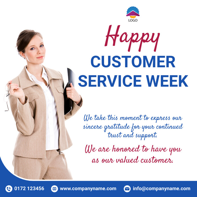 Customer Week Display happy customer service week Template | PosterMyWall