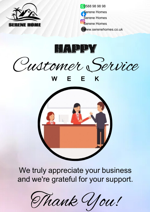 HAPPY CUSTOMER SERVICE WEEK FLYER Template | PosterMyWall