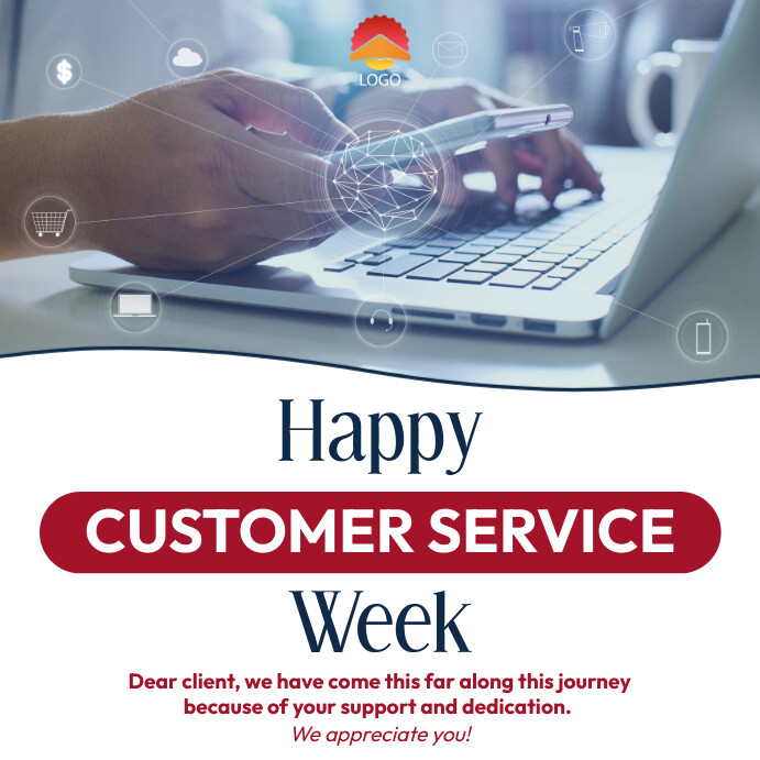Happy customer service week flyer Template | PosterMyWall