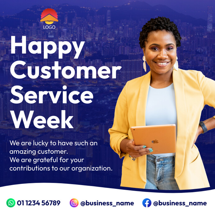 happy customer service week flyer template | PosterMyWall