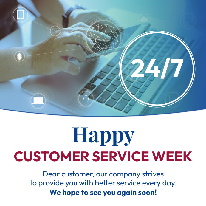 happy customer service week to customers Template | PosterMyWall
