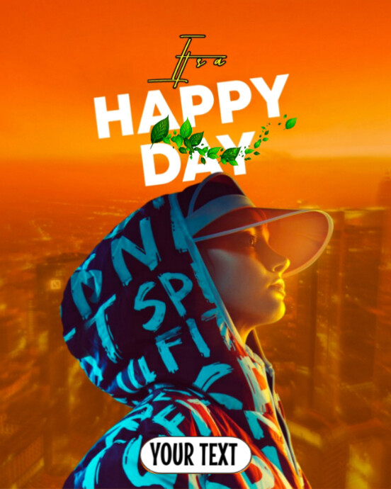 Happy day design template Instagram Portrait