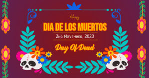 Pink Dia De Los Muertos Celebration delt Facebook-billede Template