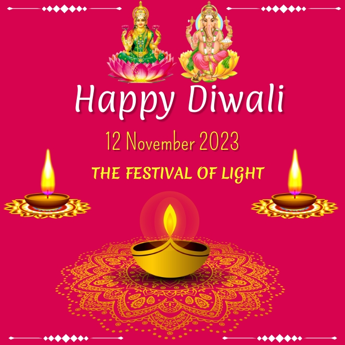 happy diwali 2023 instagram post Template PosterMyWall