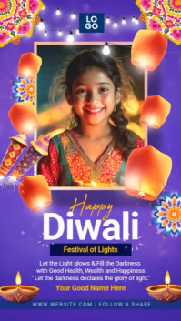 Happy Diwali Best Wishes Post Template Instagram Story