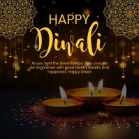 黑色 Diwali Celebration Instagram-opslag Template
