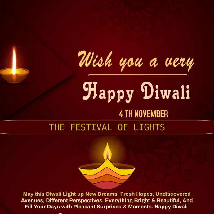 Happy Diwali โพสต์บน Instagram template