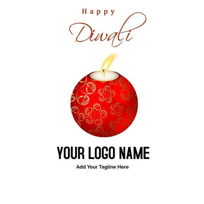 Happy Diwali Diya Logo template
