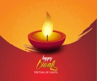 Happy diwali festival Medium Rectangle template