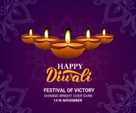 Happy diwali festival Medium Rectangle template