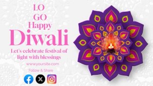 Happy Diwali Festival of Light Digital Display Template Umbukiso Wedijithali (16:9)