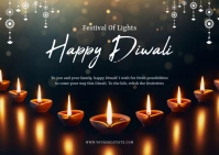 Happy Diwali Festival of Light Postcard template
