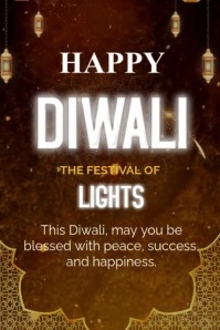 Happy Diwali Festival of Lights Poster template