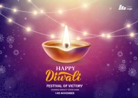 Happy diwali festival Postcard Postal template