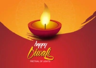 Happy diwali festival Postcard Postal template
