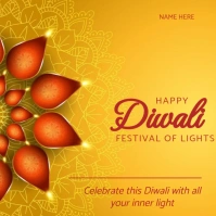 HAPPY DIWALI FLYER POSTER Square (1:1) template