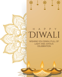 happy diwali flyer template Instagram Portrait