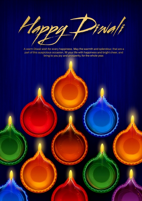 Happy diwali greeting card Template | PosterMyWall