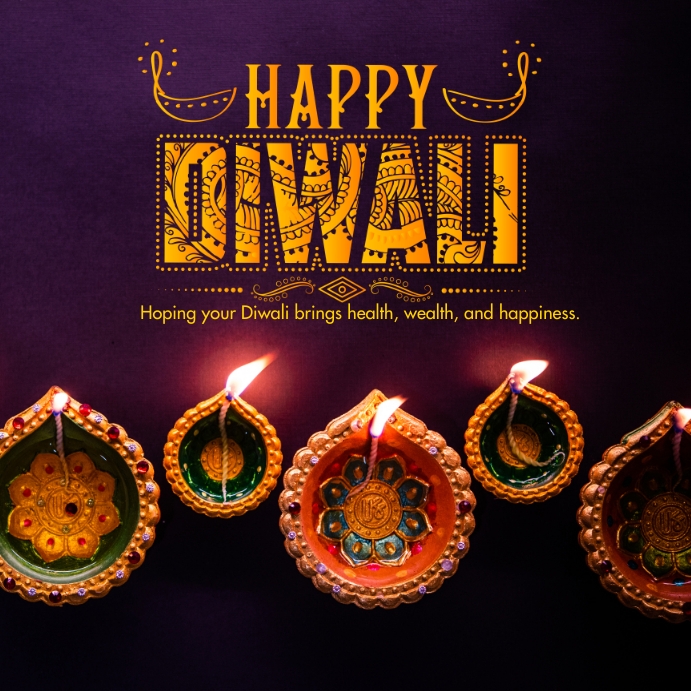 Happy diwali greeting card Templat | PosterMyWall