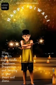 Happy Diwali greeting Poster template