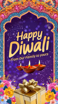 Purple Diwali Celebration Instagram Story Template