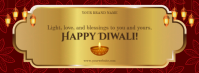 Happy Diwali Greetings Floral Lights Facebook Cover Photo Template