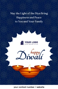 Happy Diwali Greetings Flyer Half Page Wide template