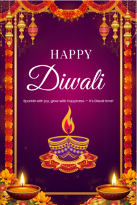 Happy Diwali Poster Design Template.