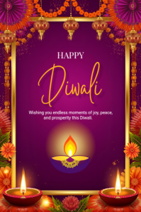 Happy Diwali Poster Template 2025 Plakat