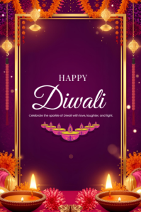 Happy Diwali Poster Template. Plakat