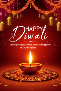 สีแดง Diwali Celebration Iphosta Template
