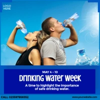 Happy Drinking Water Week Instagram Plasing template