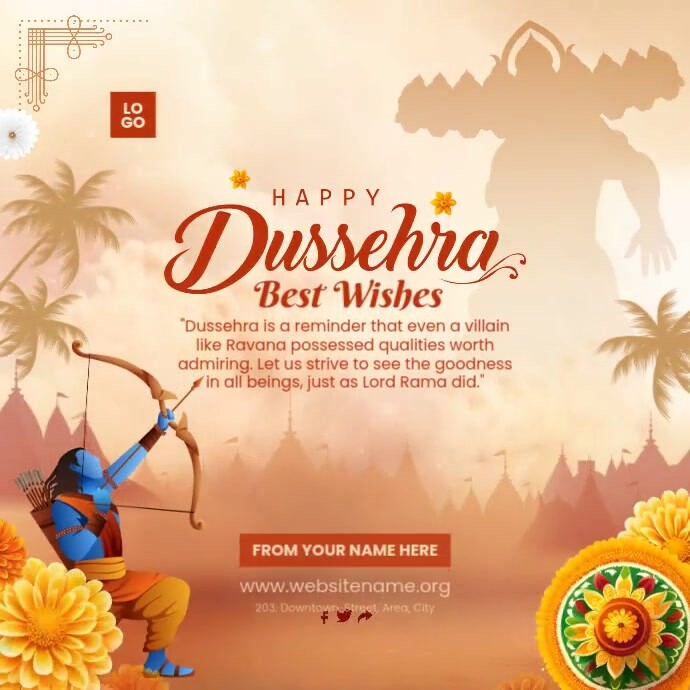 Happy Dussehra Best Wishes Template | PosterMyWall